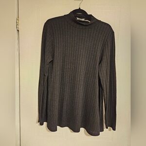 Womans Large black long sleeve top Ivanka Trump oversized mock neck